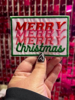 Merry Christmas Script Iron On Patch
