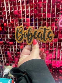 Bobcat Script Leather Iron On Patch