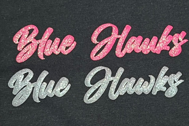 Blue Hawks Mascot Glitter Puff Transfer **PRE-ORDER**
