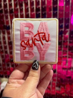 Santa Baby Pink Iron On Patch