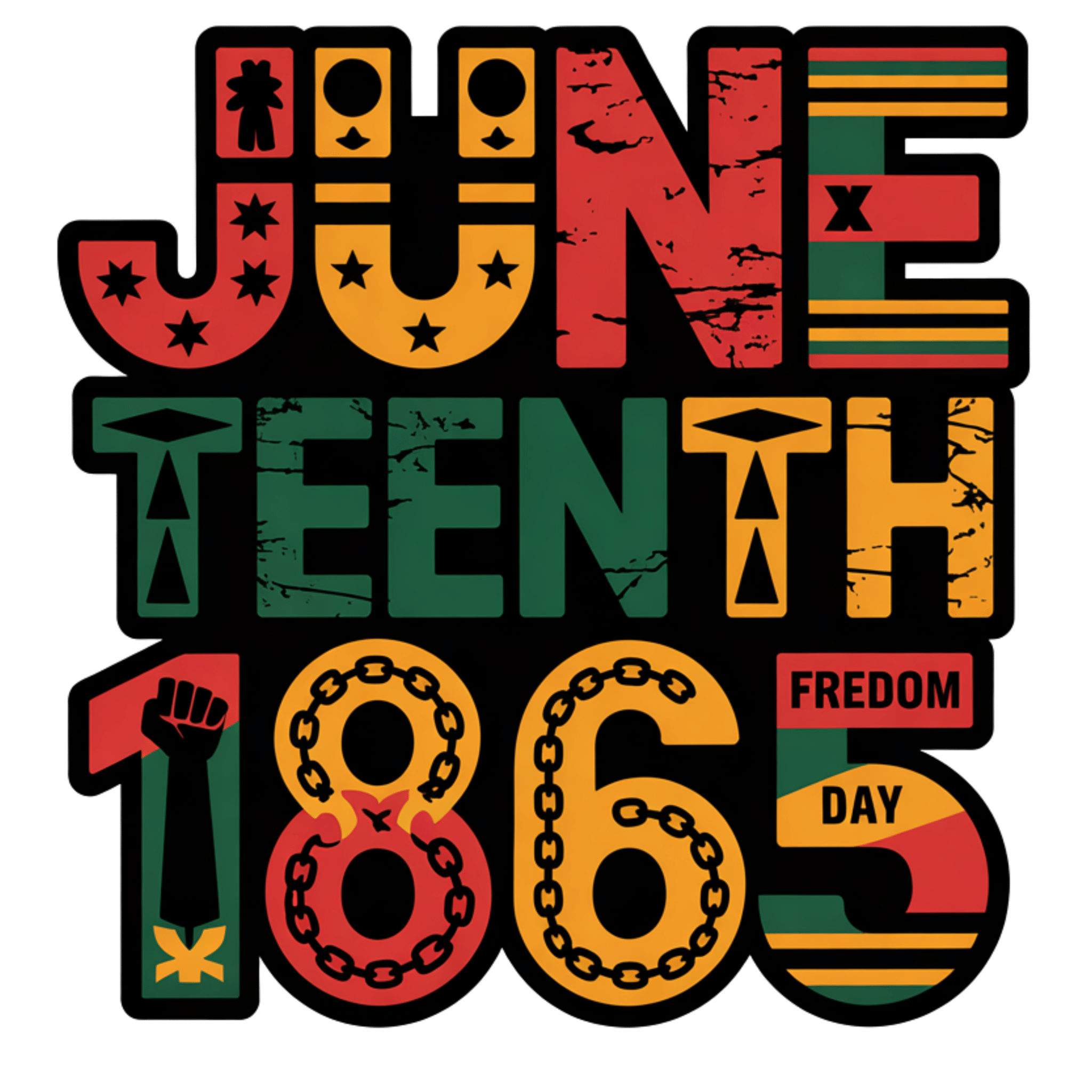 JN5 - Juneteenth Block DTF Transfer - My Vinyl Craft