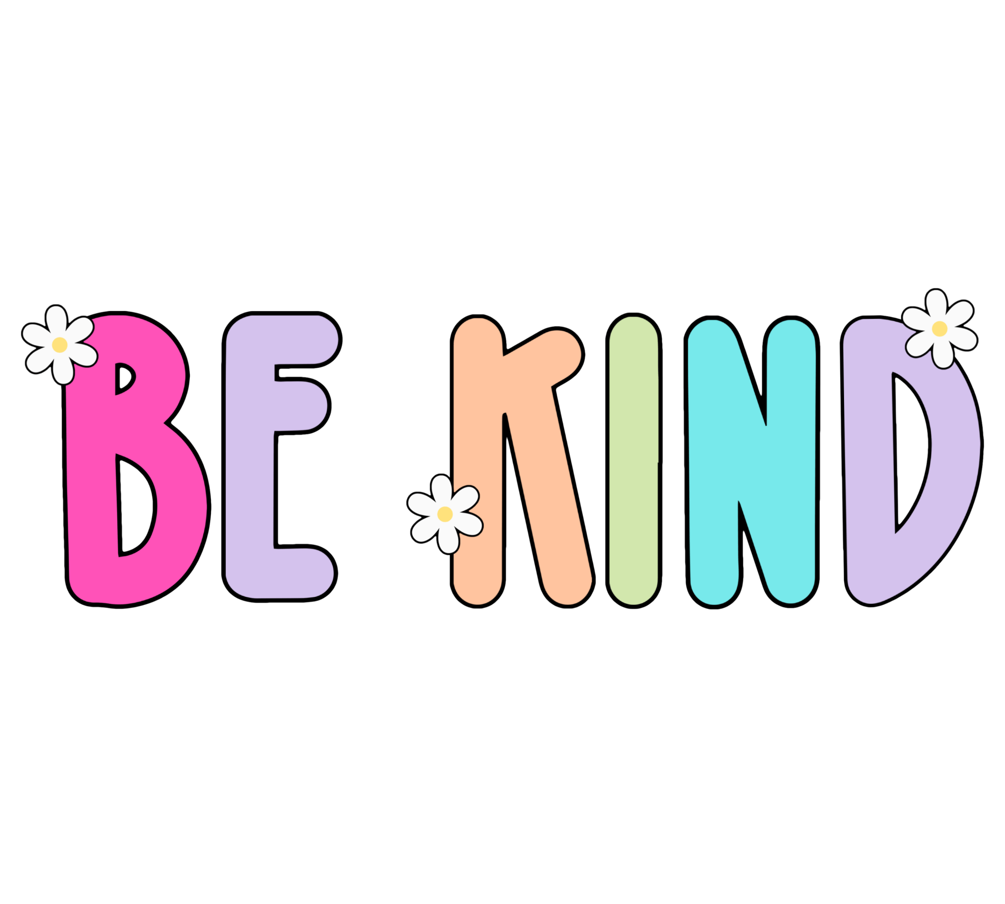 K7 - Be Kind Pastel DTF Transfer - My Vinyl Craft