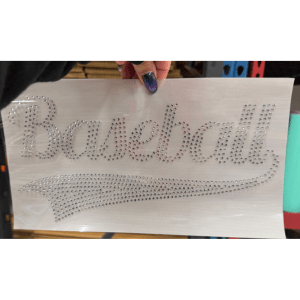 Large Baseball Swoosh Rhinestone Transfer - My Vinyl Craft