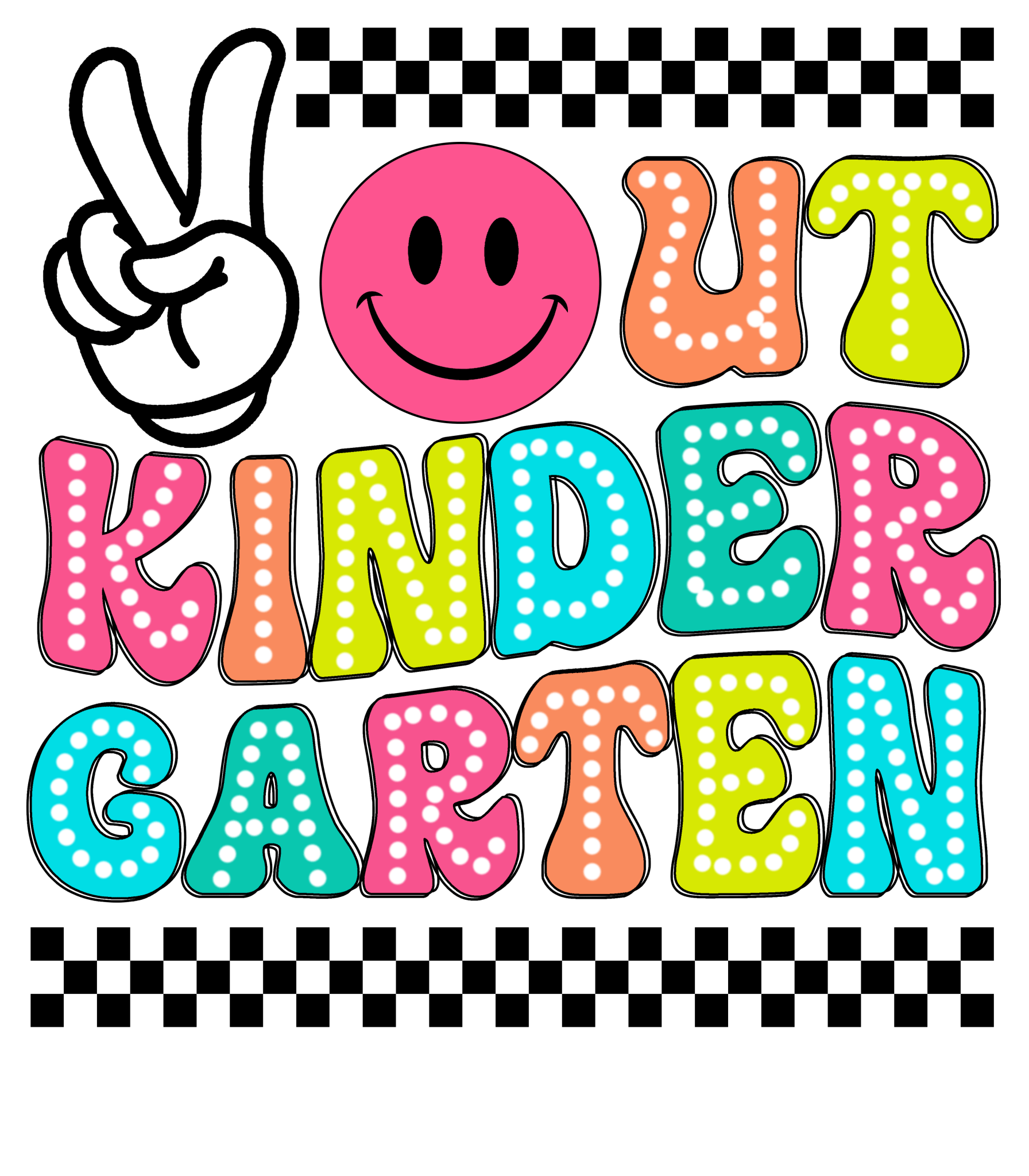 LD10 - Bright Peace Out Pre k - 5th DTF Transfer - My Vinyl Craft