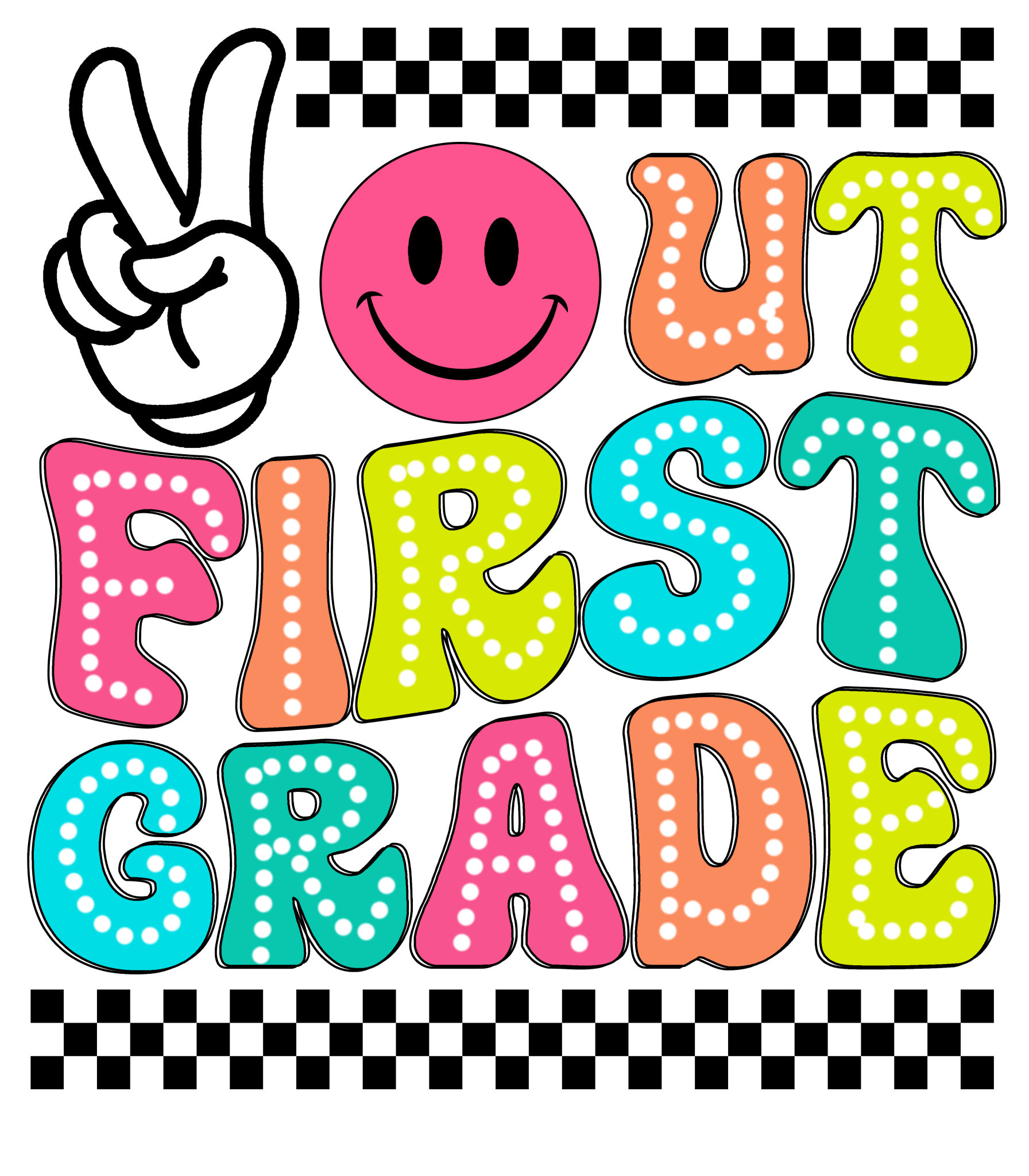 LD10 - Bright Peace Out Pre k - 5th DTF Transfer - My Vinyl Craft