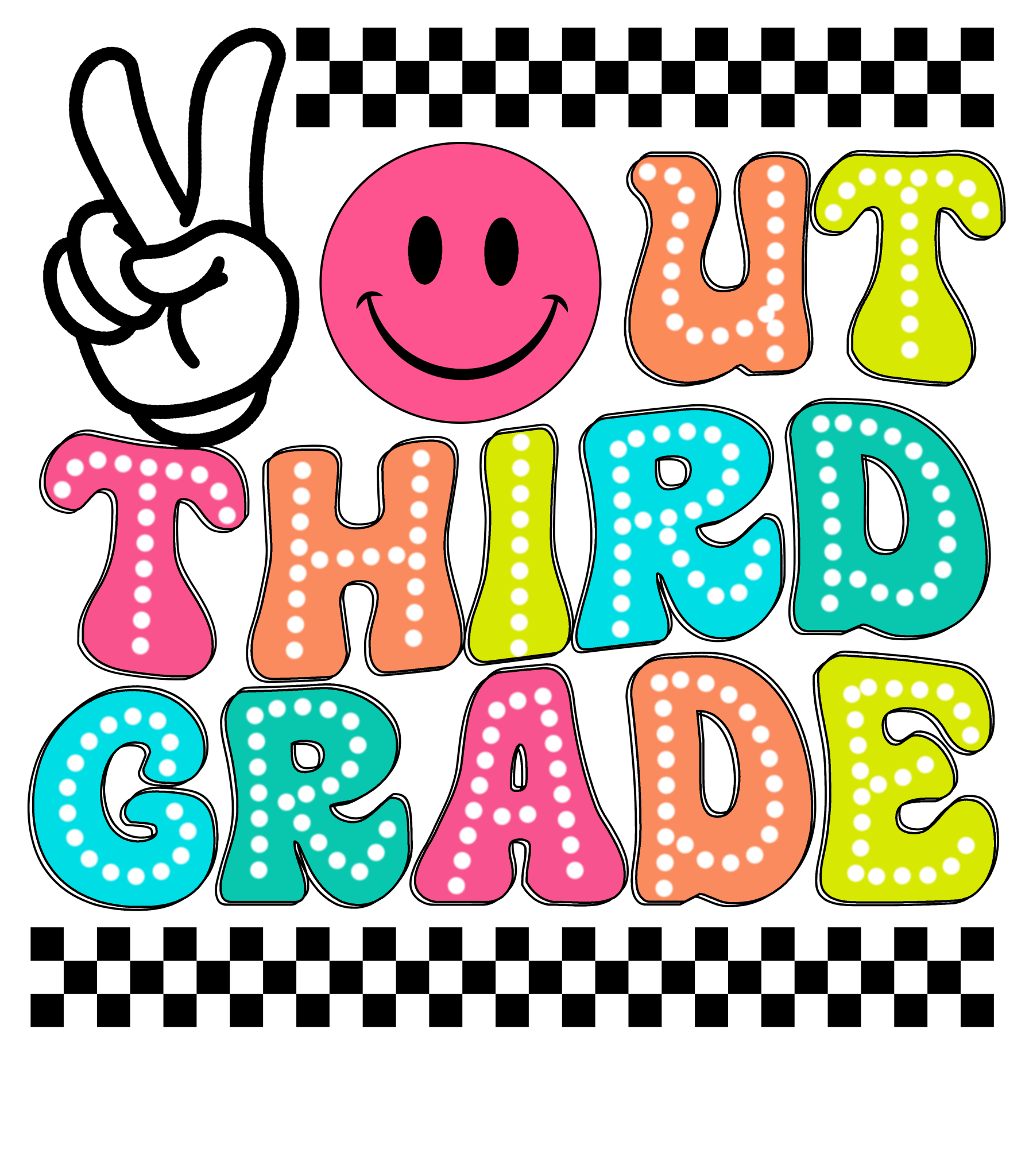 LD10 - Bright Peace Out Pre k - 5th DTF Transfer - My Vinyl Craft