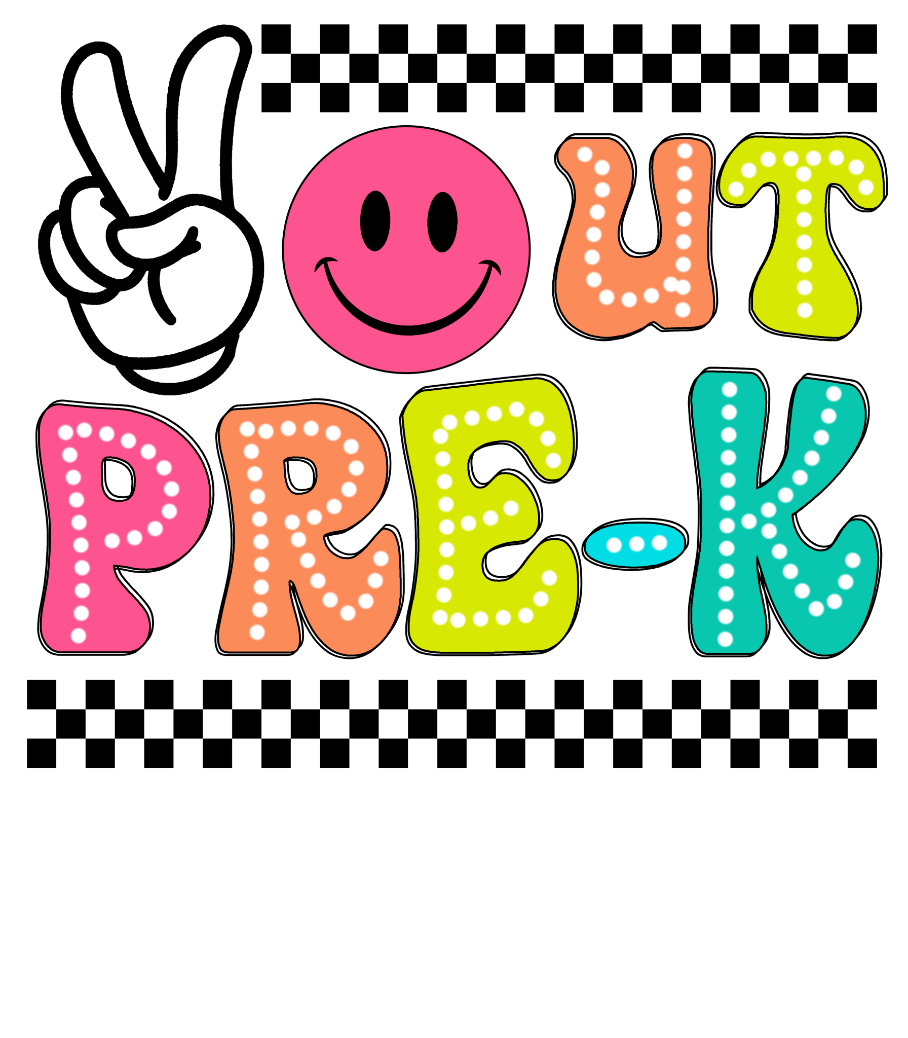 LD10 - Bright Peace Out Pre k - 5th DTF Transfer - My Vinyl Craft