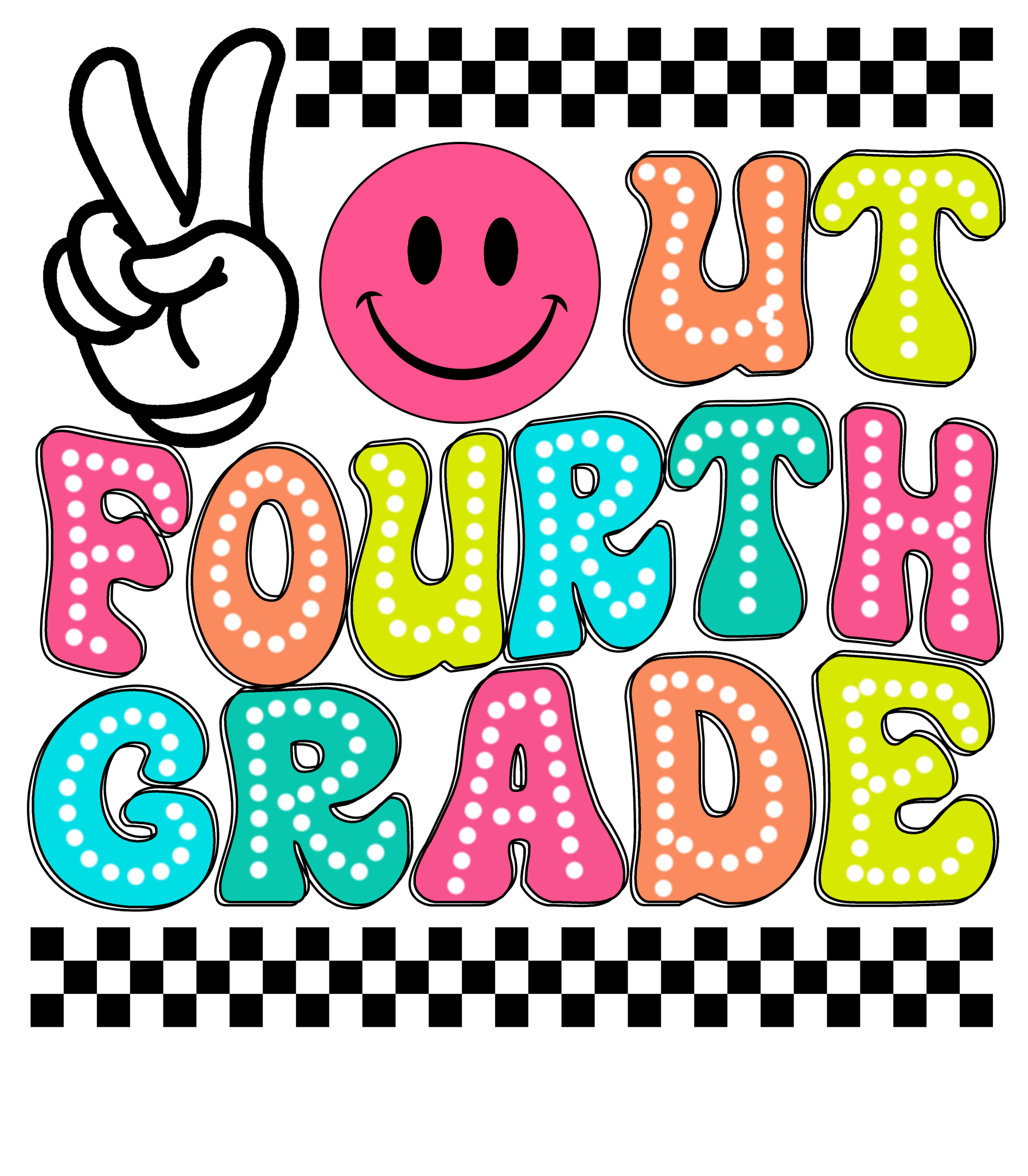 LD10 - Bright Peace Out Pre k - 5th DTF Transfer - My Vinyl Craft