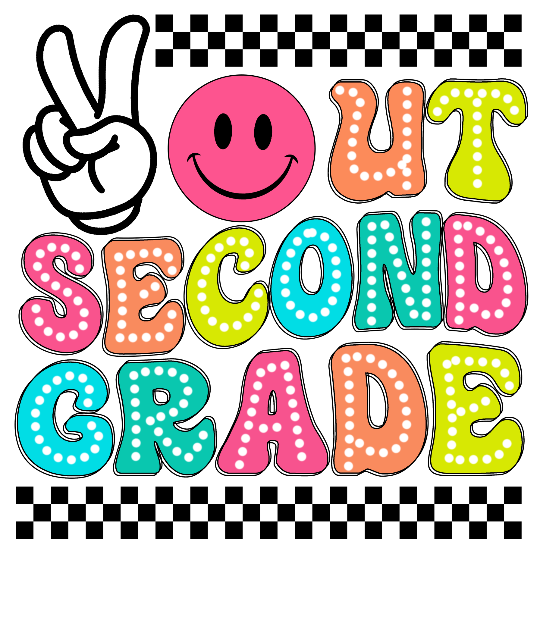 LD10 - Bright Peace Out Pre k - 5th DTF Transfer - My Vinyl Craft