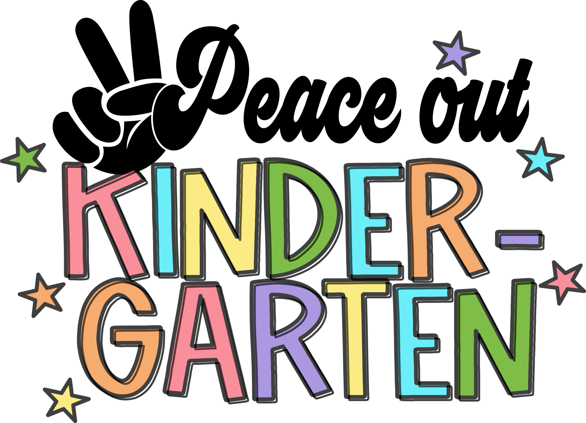 LD9 - Peace Out Stars Pre K - 5th DTF Transfer - My Vinyl Craft