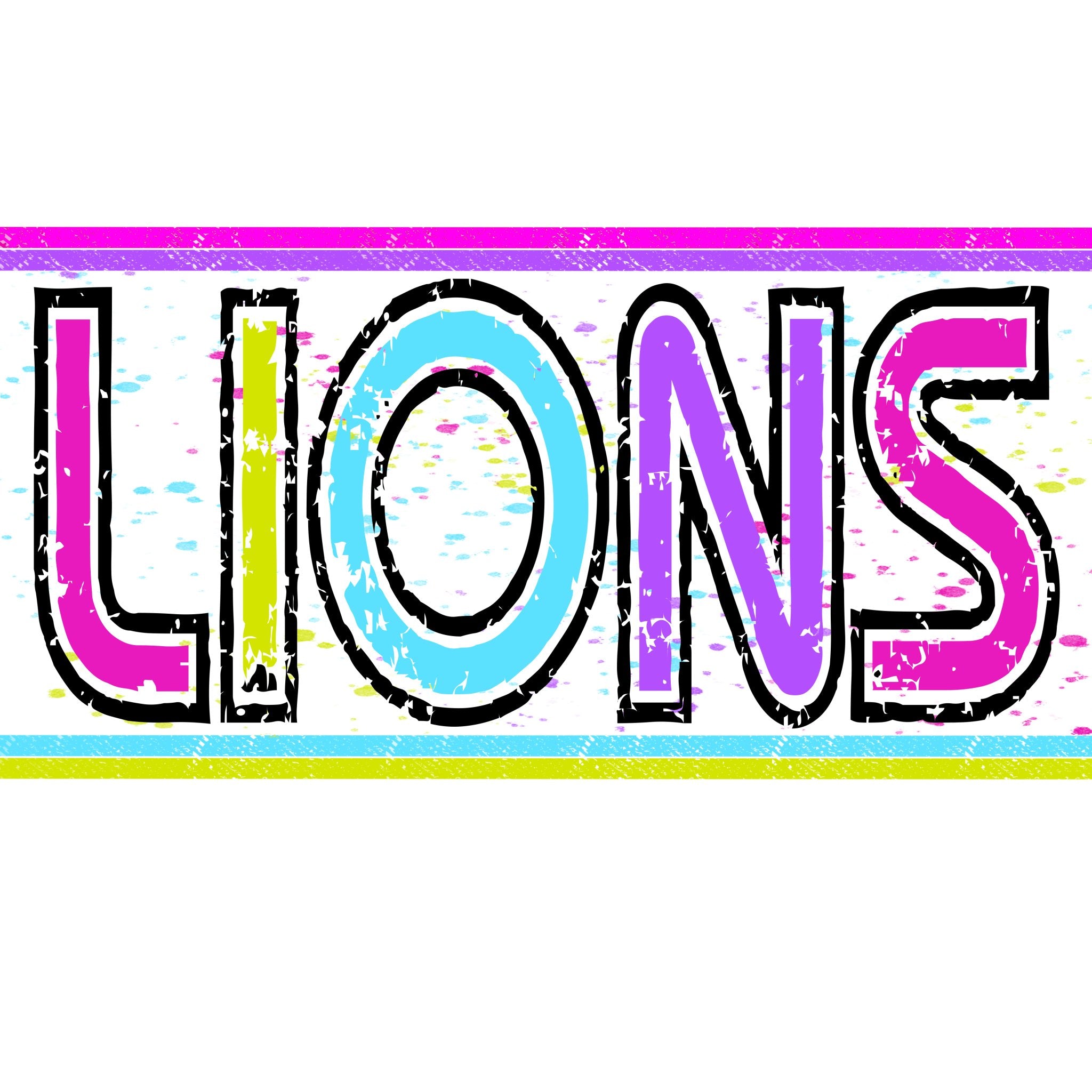 Lions Splatter DTF Transfer - My Vinyl Craft