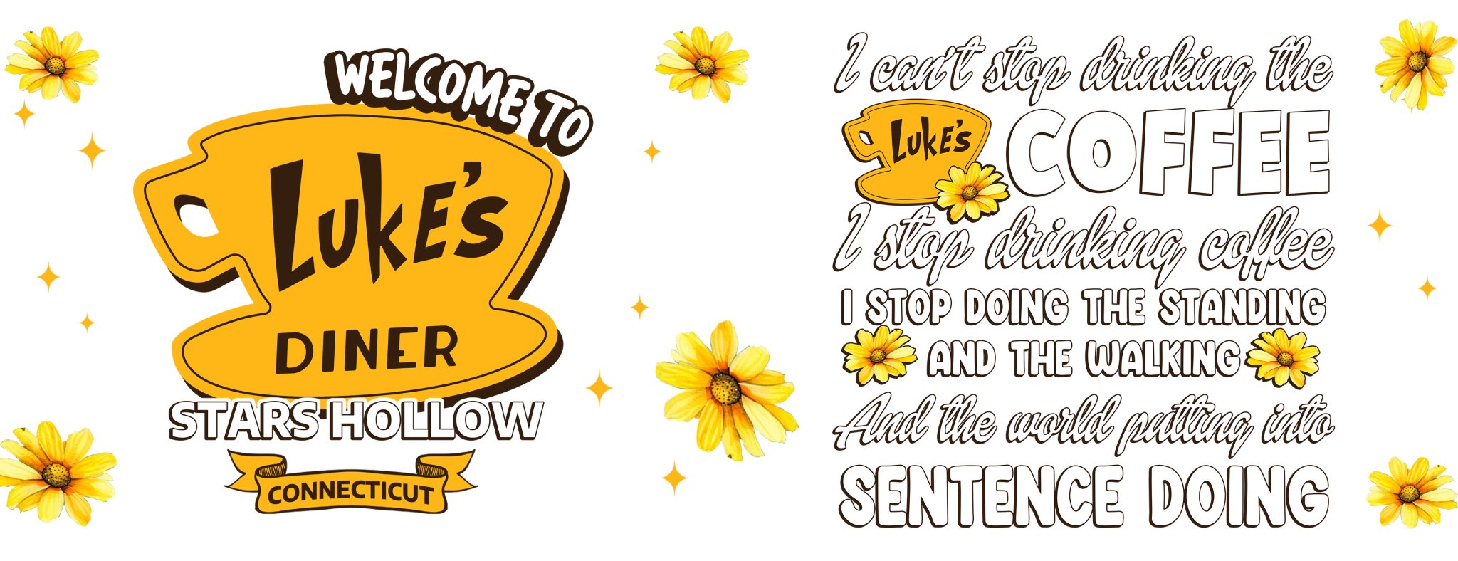 Luke's Diner UV DTF Cup Wrap - My Vinyl Craft