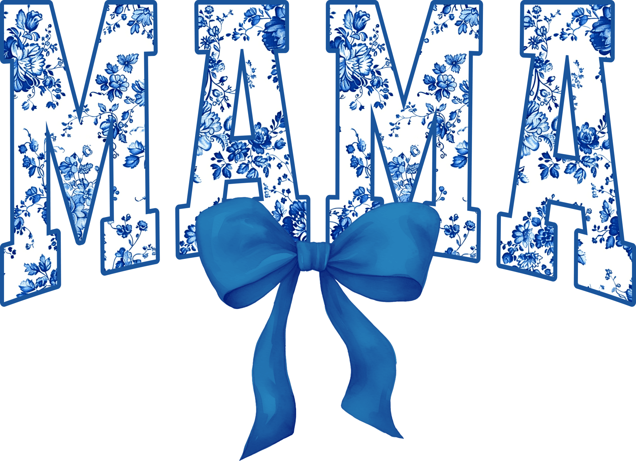 M6 - Blue Mama Varsity DTF Transfer - My Vinyl Craft