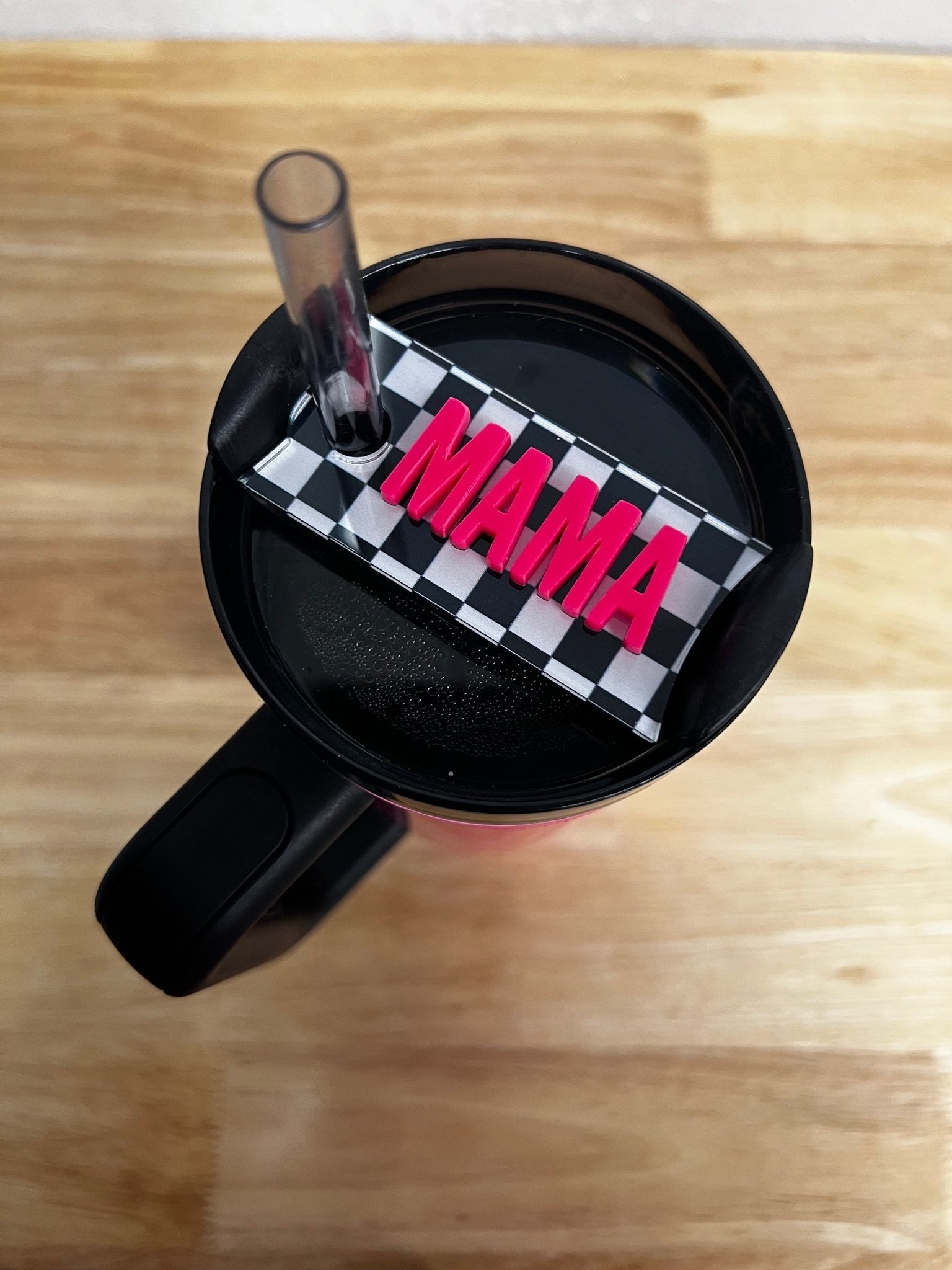 Mama Checkered Cup Topper - My Vinyl Craft