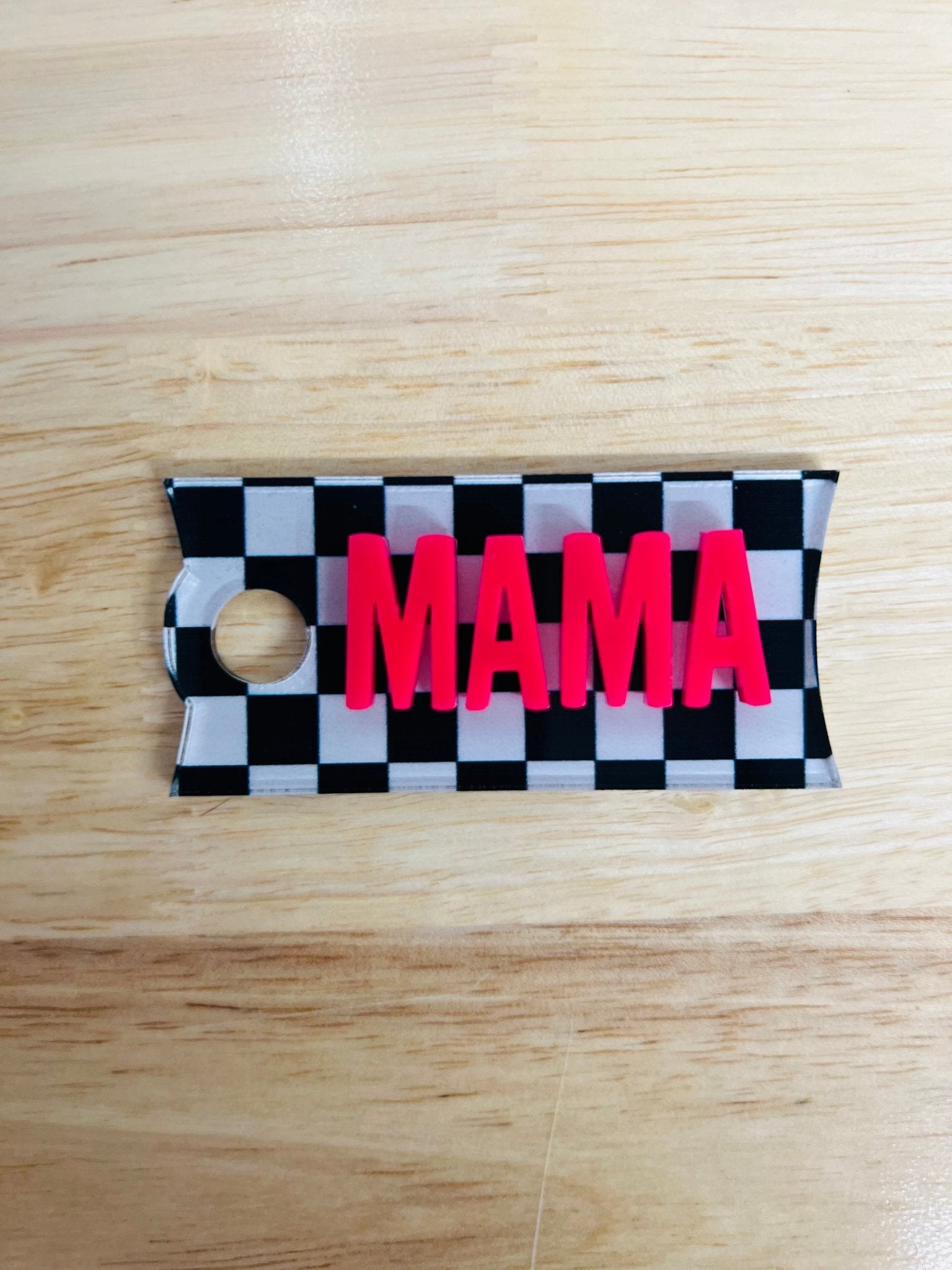 Mama Checkered Cup Topper - My Vinyl Craft