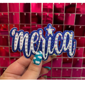 Merica Rhinestone Iron On Patch - My Vinyl Craft