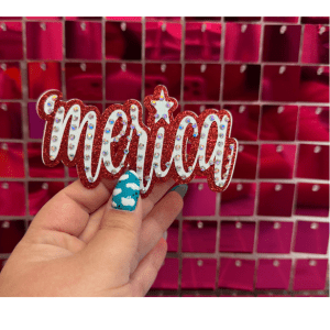 Merica Rhinestone Iron On Patch - My Vinyl Craft
