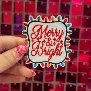 Merry and Bright Lights Iron On Patch - My Vinyl Craft