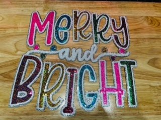 Merry & Bright Sequins Patch - My Vinyl Craft