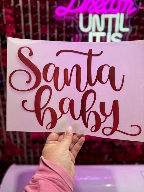 Metallic Santa Baby Puff HTV Transfer **PRE - ORDER** - My Vinyl Craft