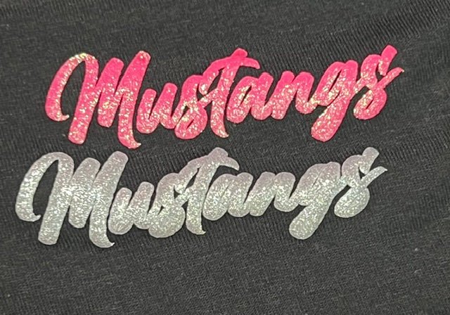 Mustangs Mascot Glitter Puff Transfer **PRE - ORDER** - My Vinyl Craft