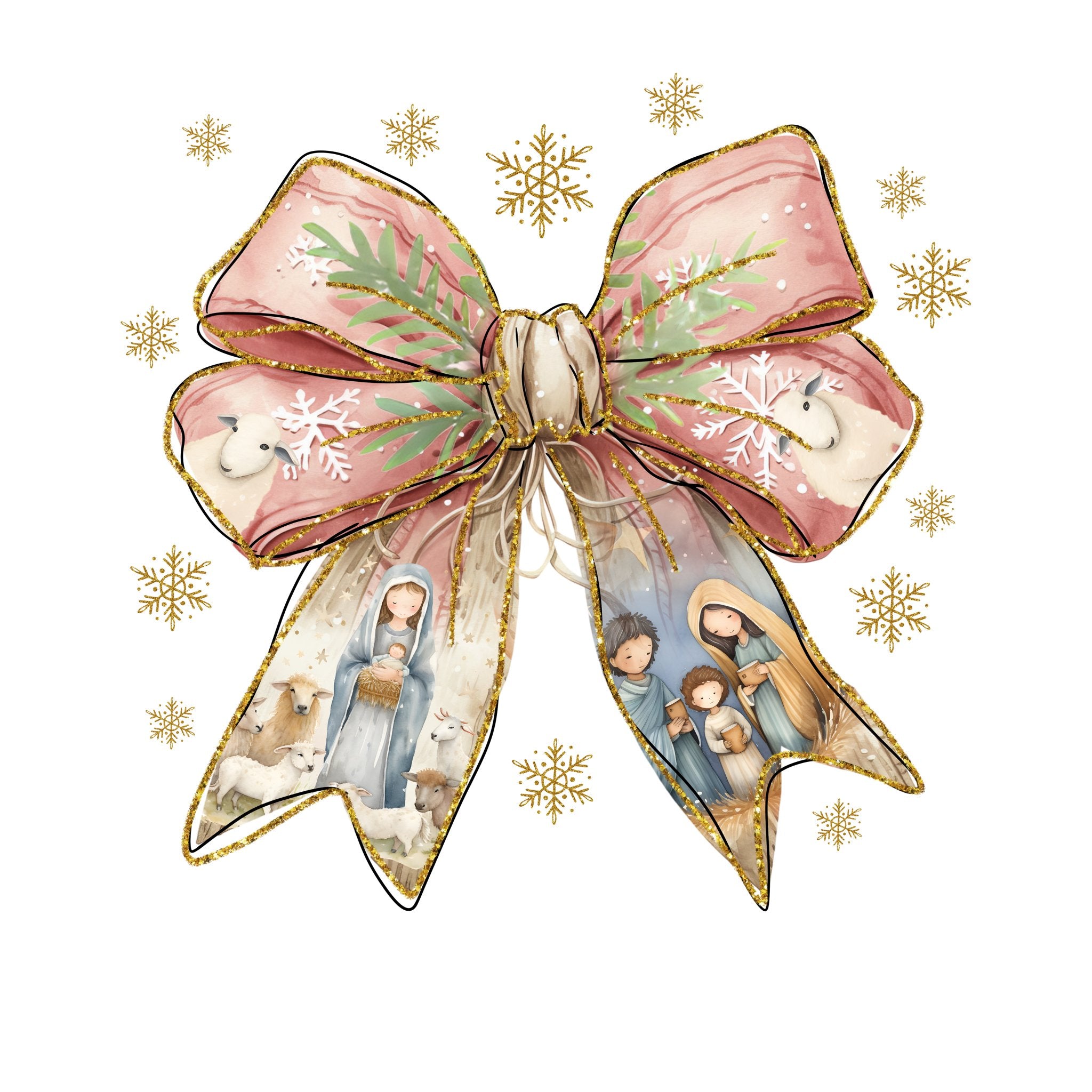 Nativity Bow DTF Transfer - CH70 - My Vinyl Craft
