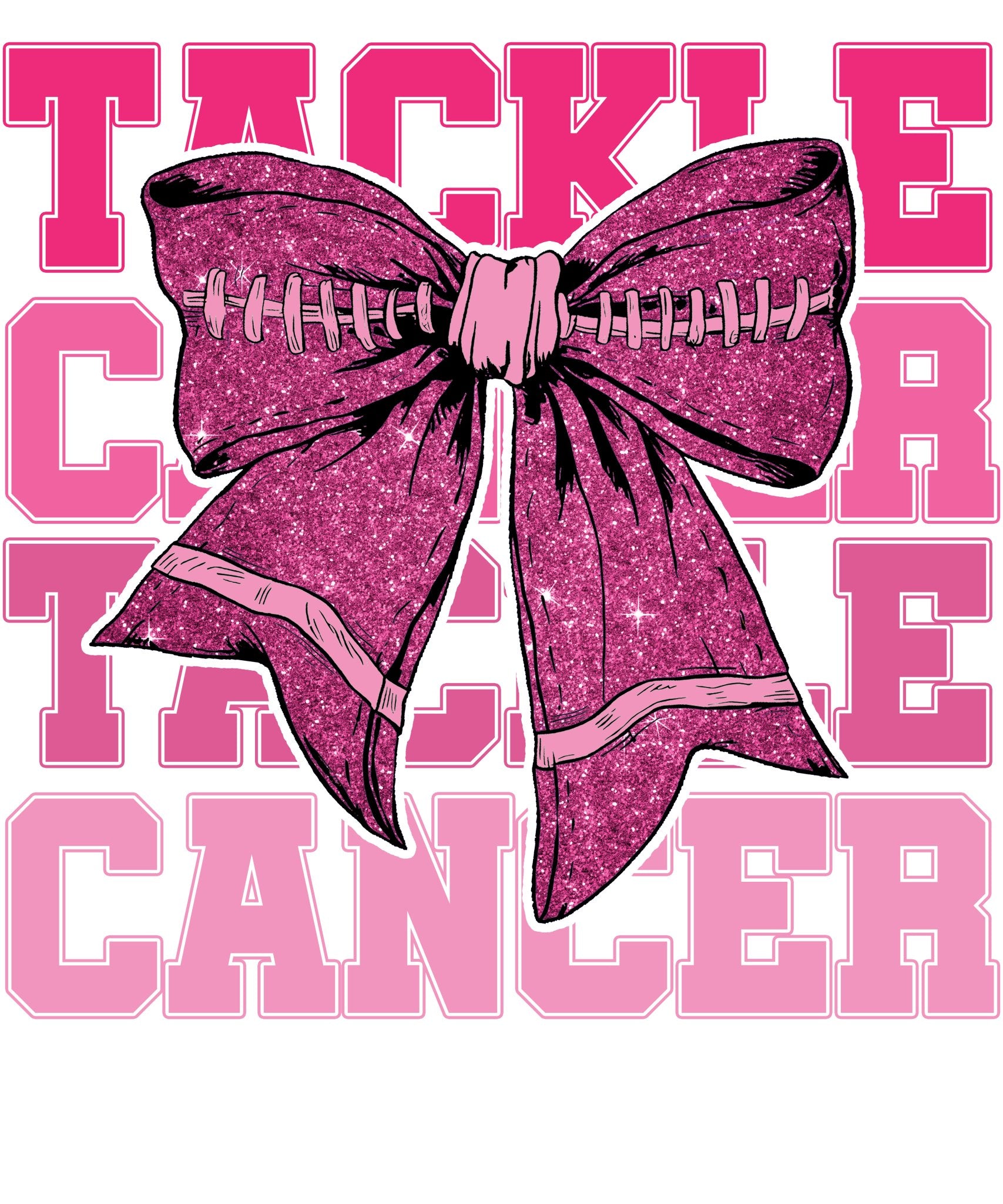 P7 - Tackle Cancer Bow DTF Transfer - My Vinyl Craft