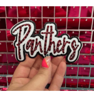 Panthers Rhinestone Iron On Patch - My Vinyl Craft