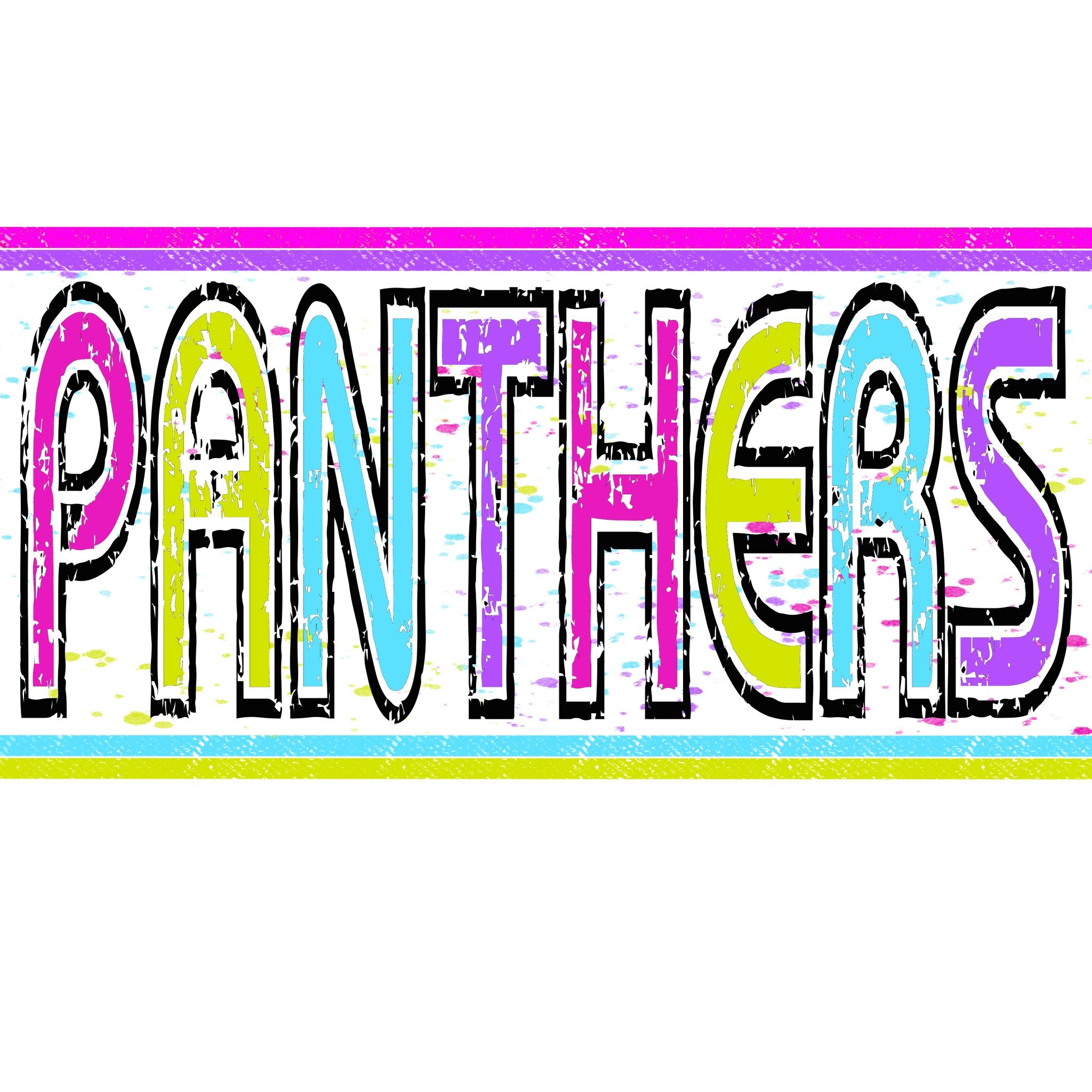 Panthers Splatter DTF Transfer - My Vinyl Craft