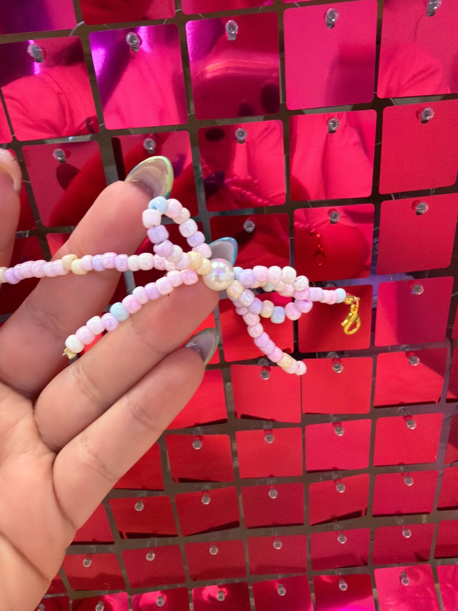 Pastel Candy Pearl Bow Hat Chain - My Vinyl Craft