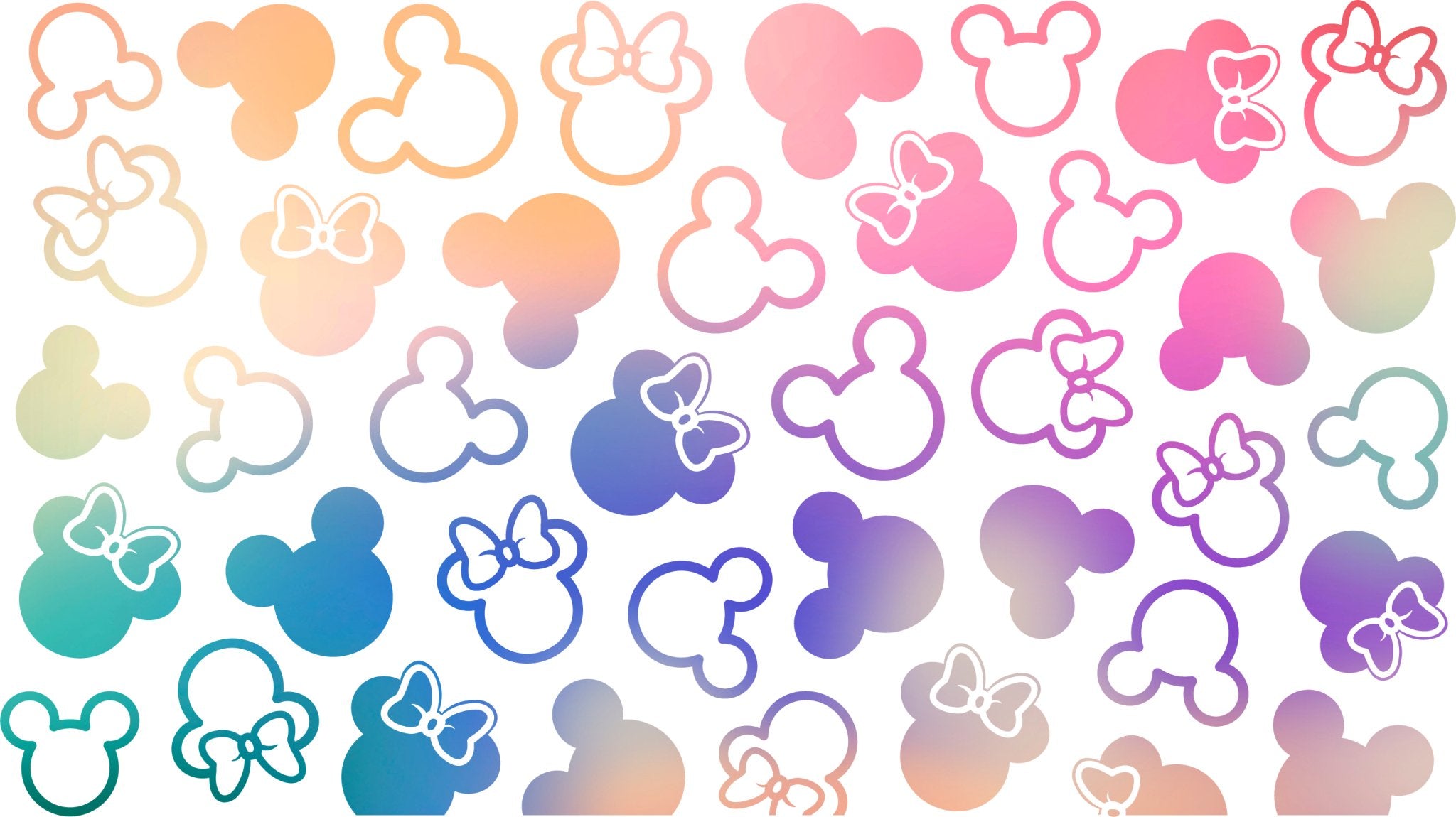 Pastel Disney Heads UV DTF Cup Wrap - My Vinyl Craft