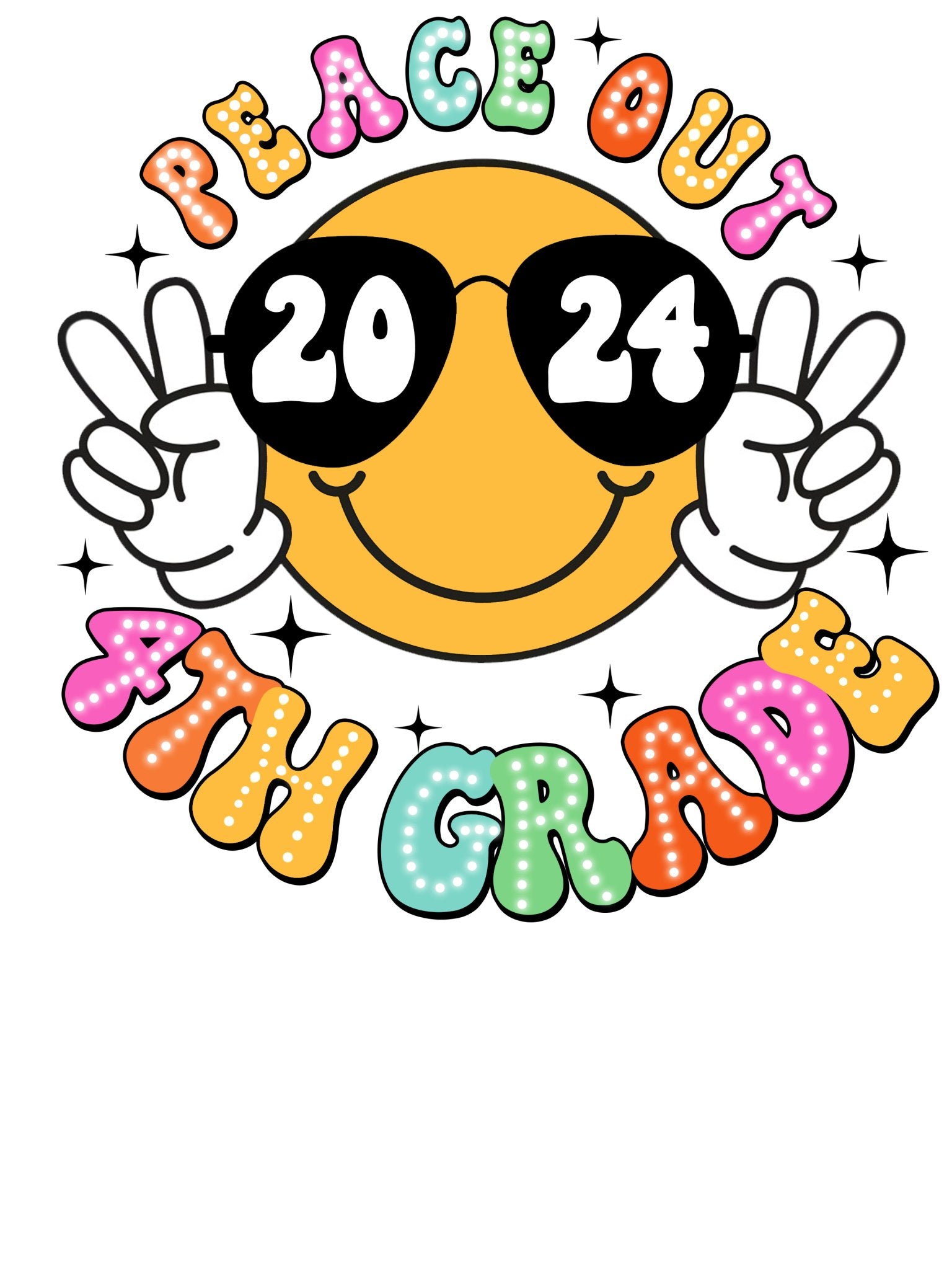 Peace Out Bright K-5th DTF Transfer - My Vinyl Craft