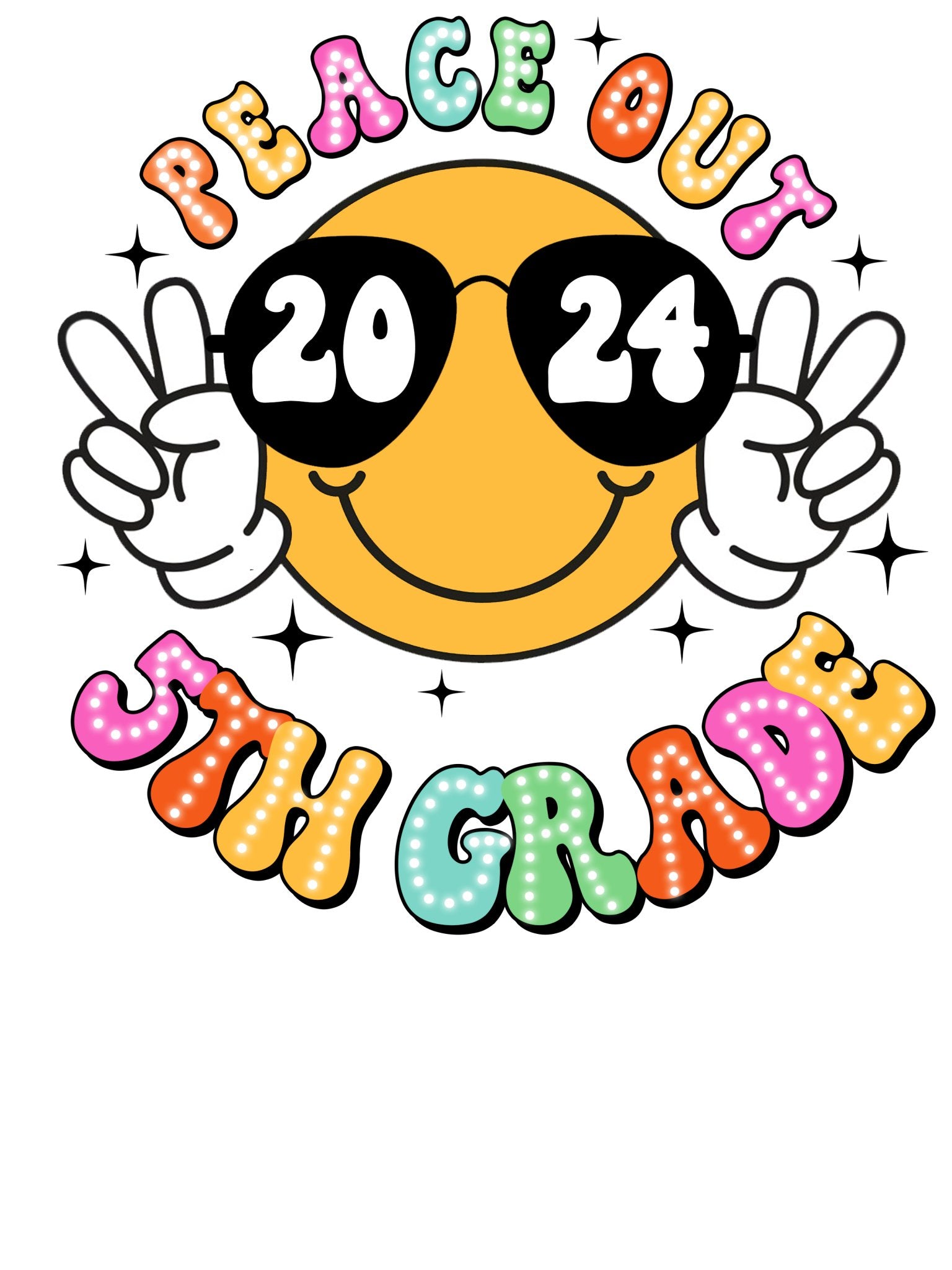 Peace Out Bright K-5th DTF Transfer - My Vinyl Craft