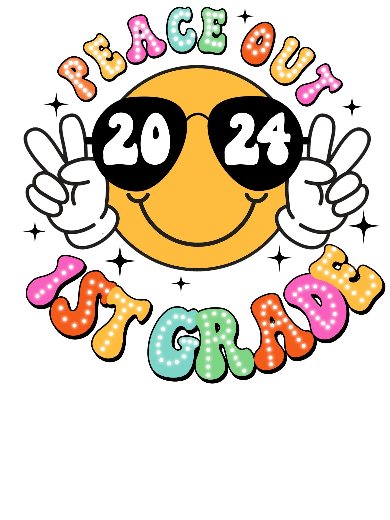 Peace Out Bright K-5th DTF Transfer - My Vinyl Craft