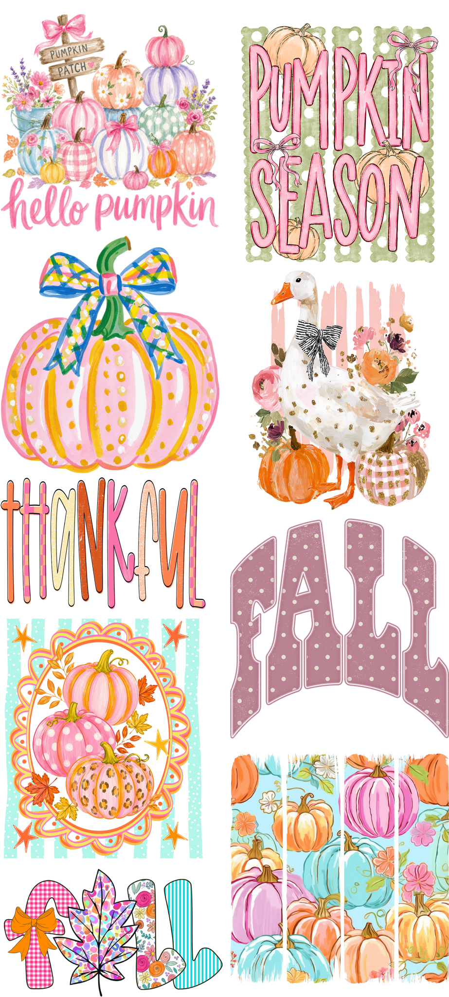 Pink Fall Pre-made DTF Transfer - My Vinyl Craft