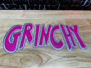 Pink Grinchy Sequins Patch - My Vinyl Craft