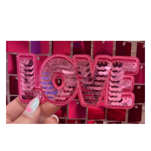 Pink Love Iron On Patch - My Vinyl Craft