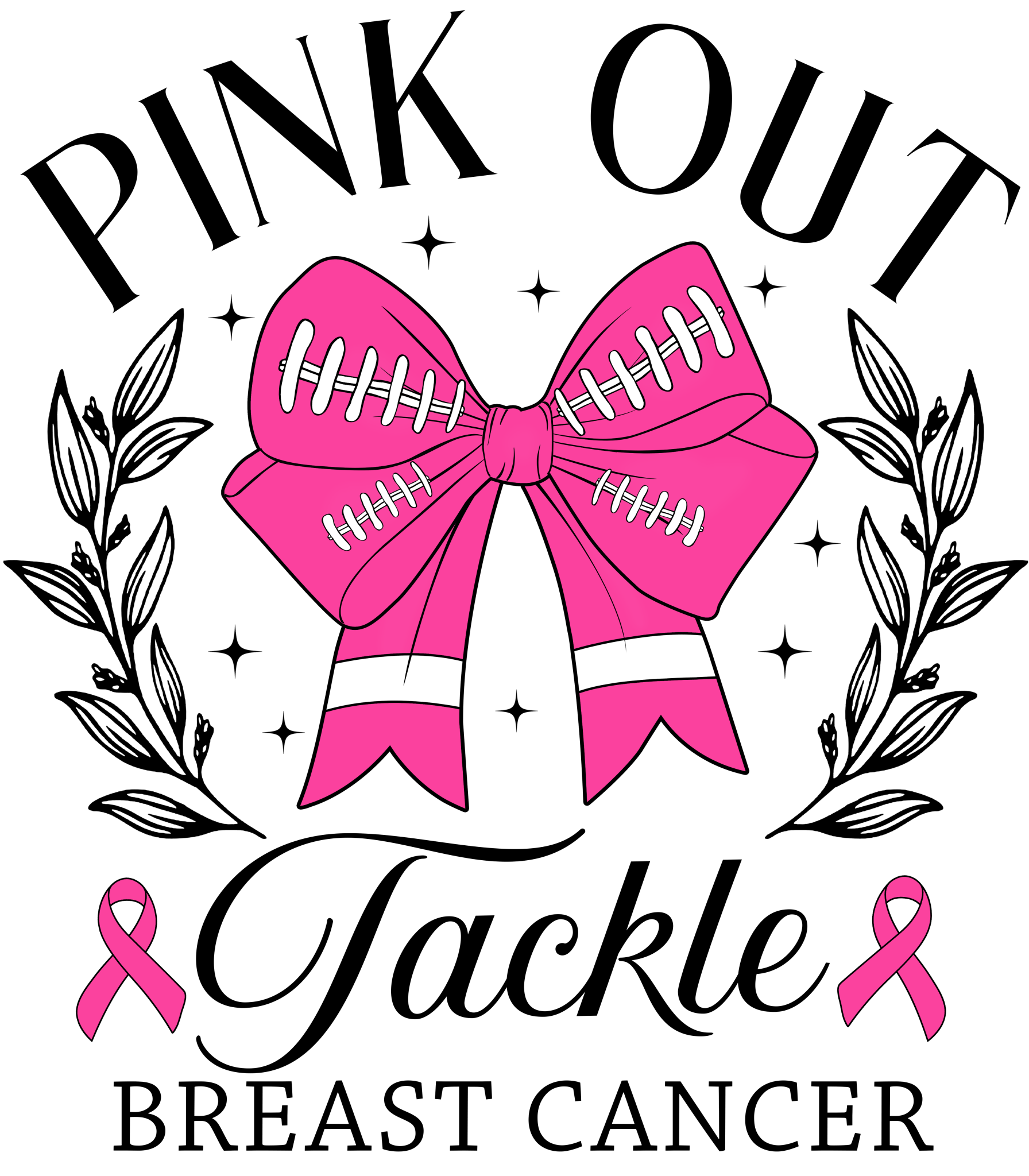 Pink Out Tackle DTF Transfer - P1 - My Vinyl Craft