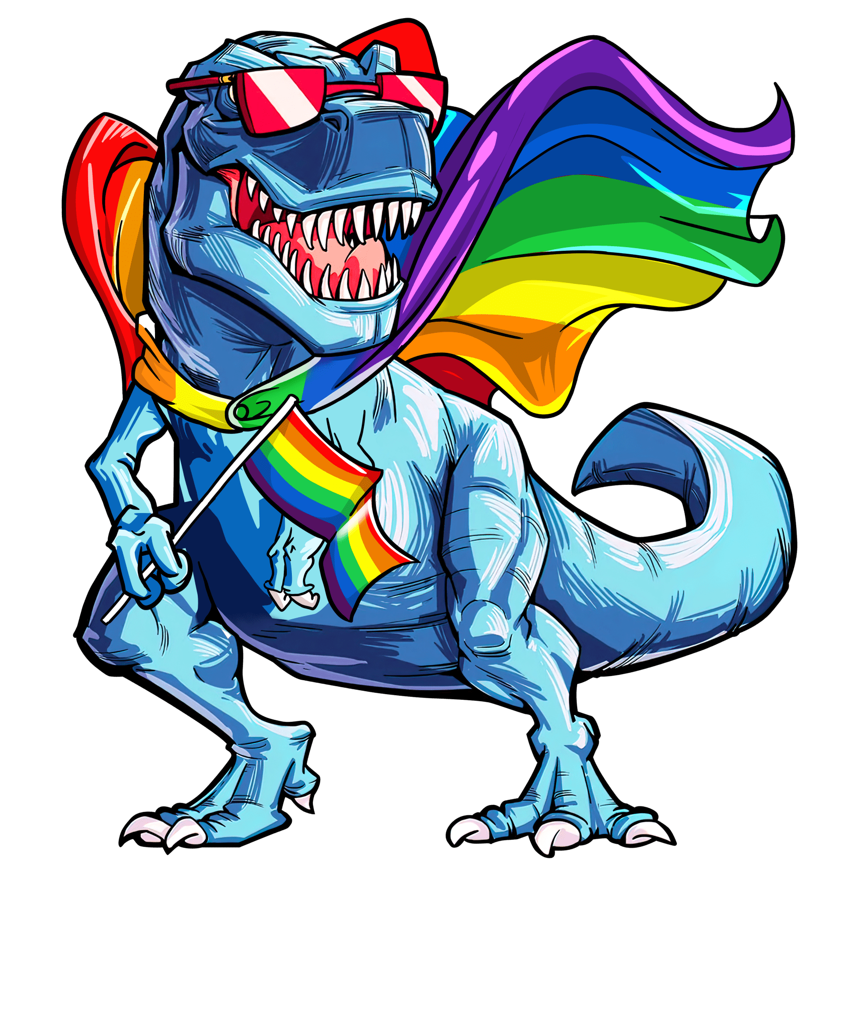 PR4 - Rainbow Dino DTF Transfer - My Vinyl Craft
