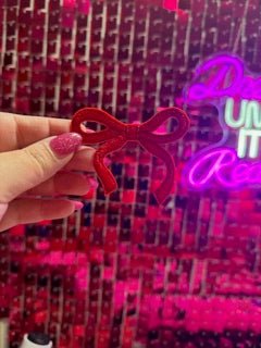 Red Coquette Bow Iron On Patch - My Vinyl Craft