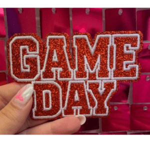 Red Game Day Iron On Patch - My Vinyl Craft