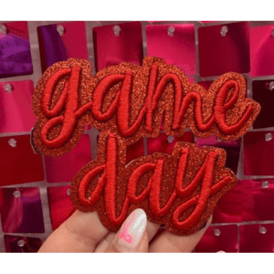 Red GameDay Script Iron On Patch - My Vinyl Craft