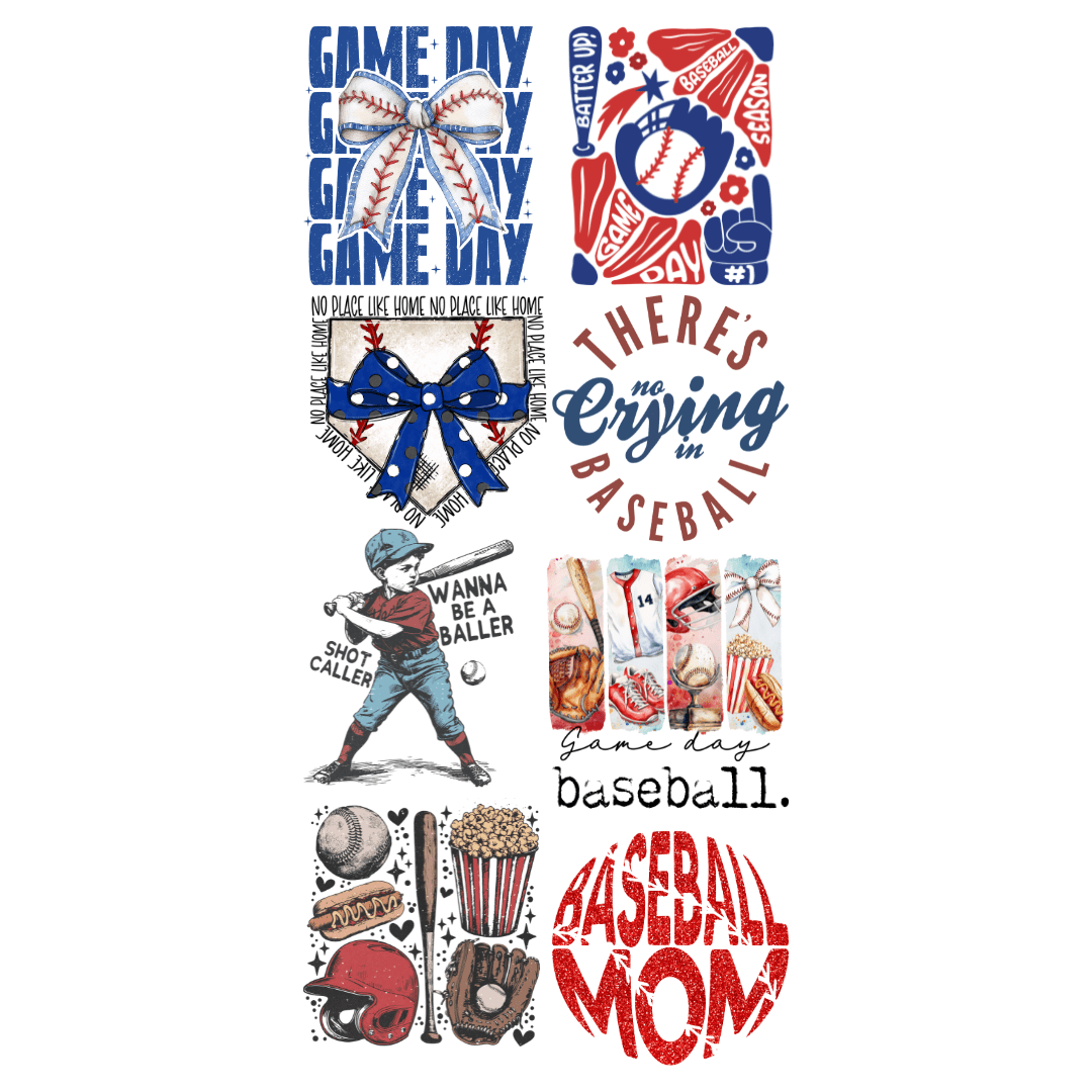 Retro Baseball Pre - Made DTF Gangsheet - My Vinyl Craft