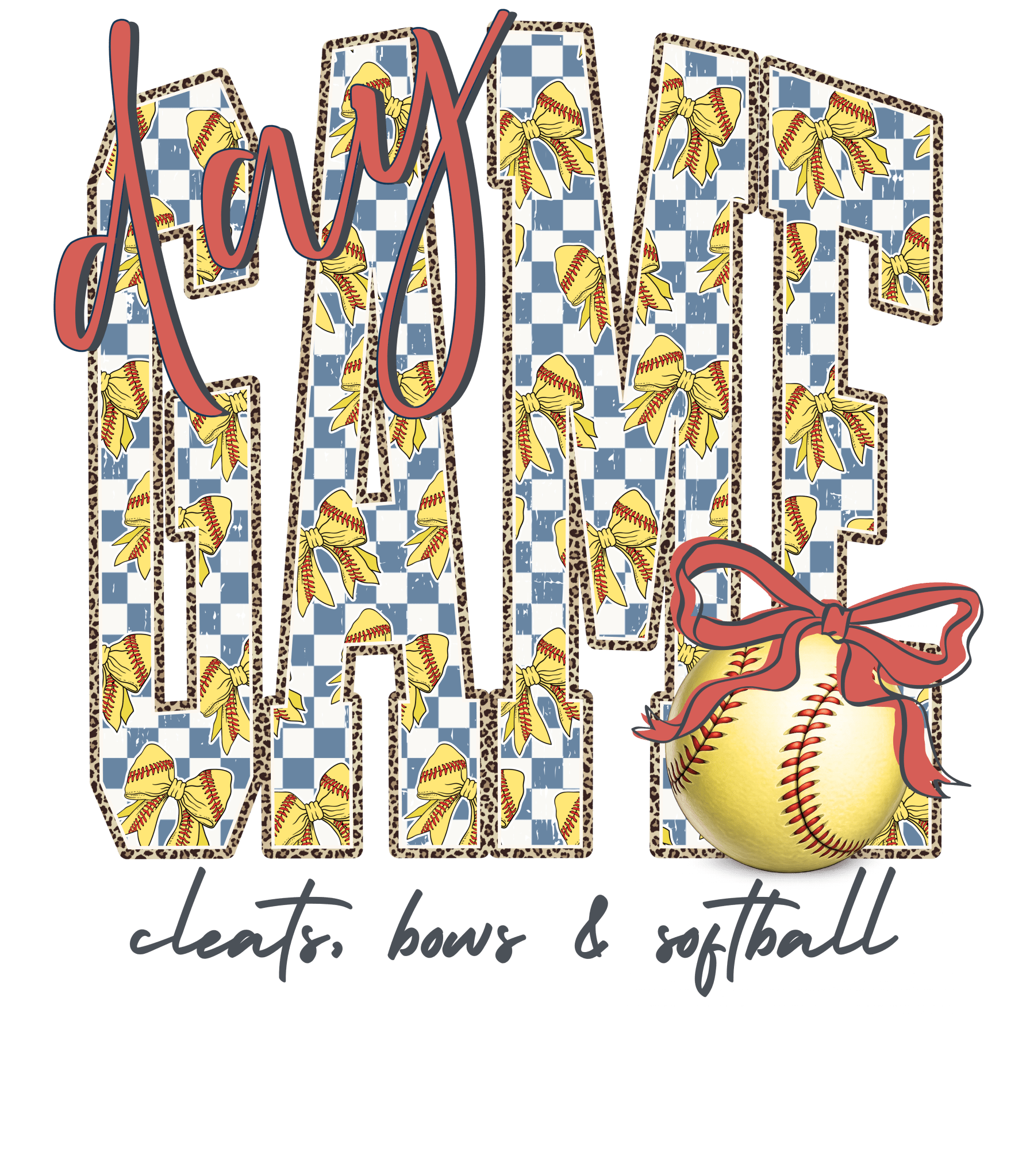 SB2 - Game Day Softball Block DTF Transfer - My Vinyl Craft