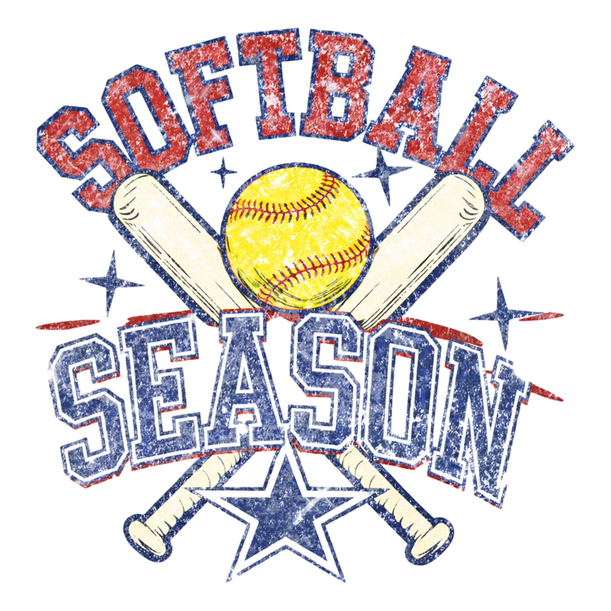 SB8 - Retro Softball DTF Transfer - My Vinyl Craft
