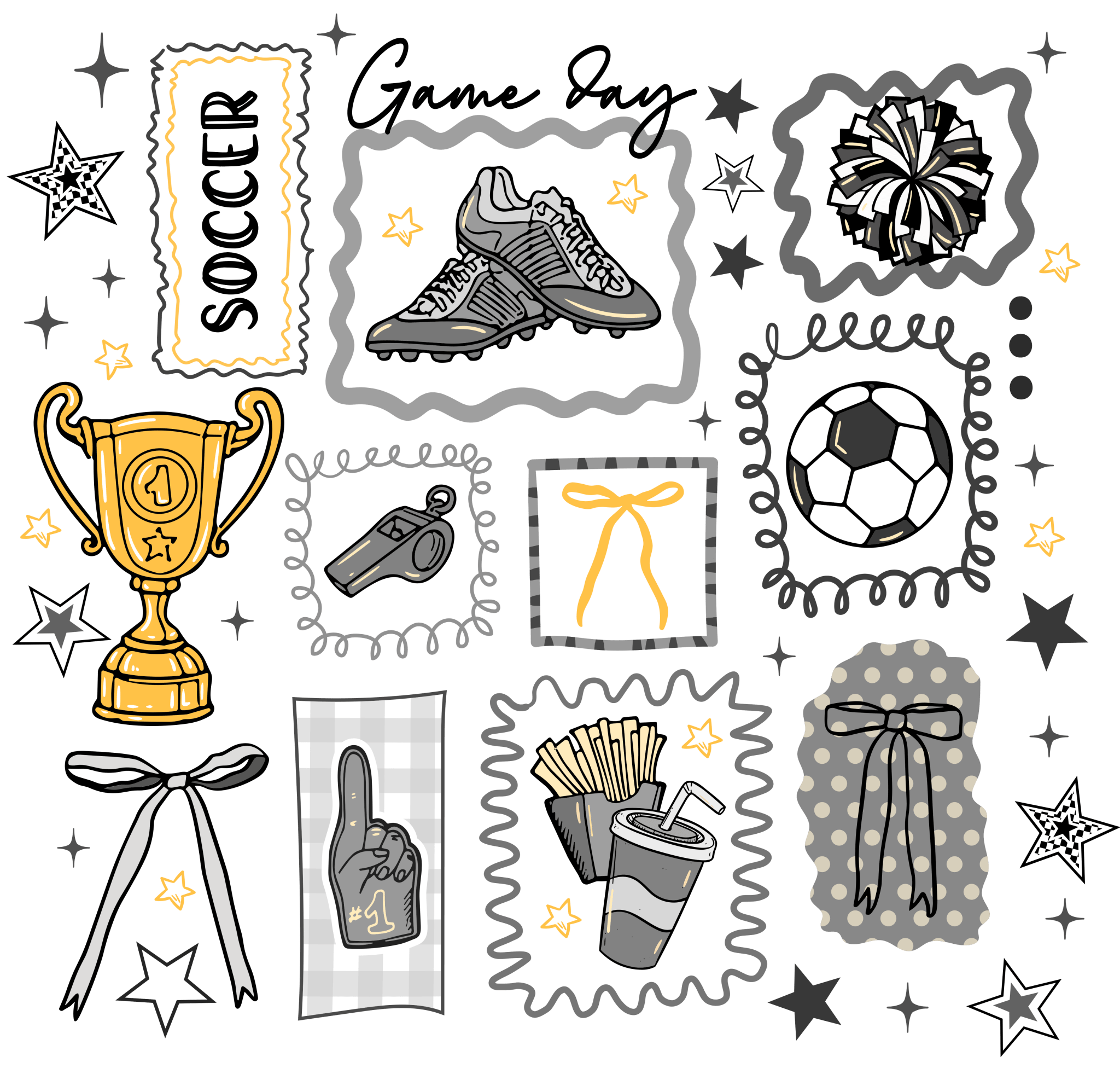 SC1 - Soccer Doodle DTF Transfer - My Vinyl Craft