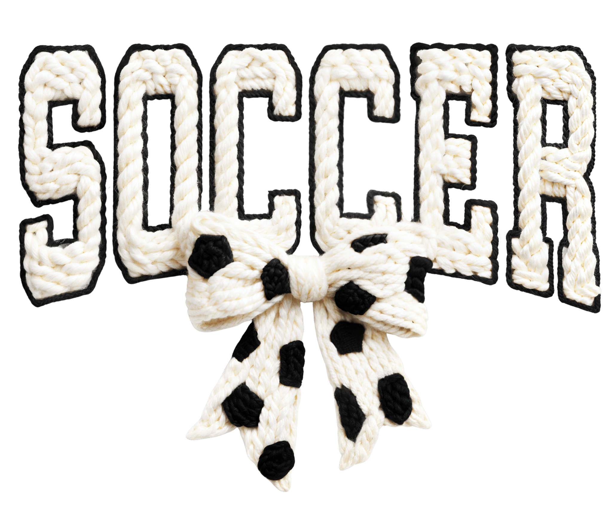 SC5 - Soccer Yarn Bow DTF Transfer - My Vinyl Craft