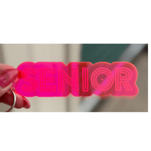 Senior Lines Neon Pink Keychain - My Vinyl Craft