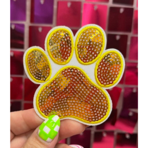 Sequins Paw Prints Iron On Patch - My Vinyl Craft
