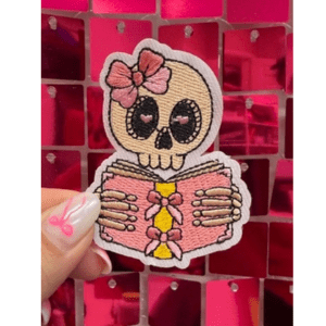 Skelly Book Iron On Patch - My Vinyl Craft